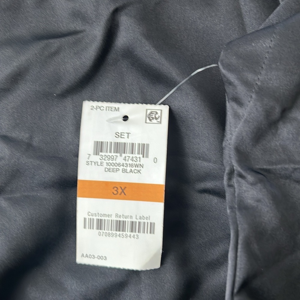 INC Metallic Tuxedo Stripe Satin Pajamas Set in Deep Black, Plus Size 3X NWT - Picture 8 of 9